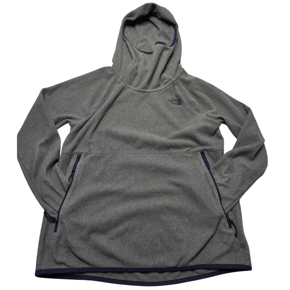 The North Face Womens Gray TKA 100 Fleece Pullover Scuba Hoodie Small